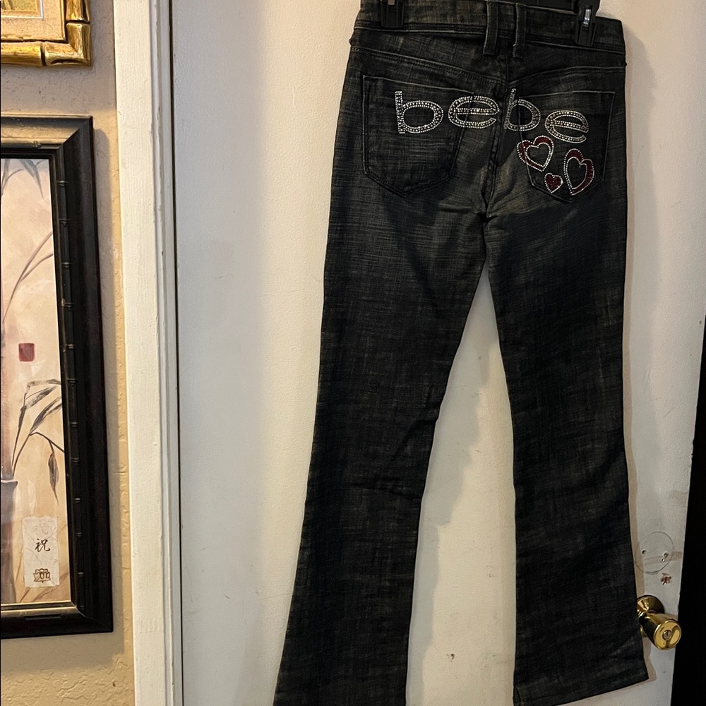 🎀🩷🎀🩷🎀🩷 BEBE RHINESTONE HEART JEANS🩷🎀🩷🎀🩷🎀🩷🎀